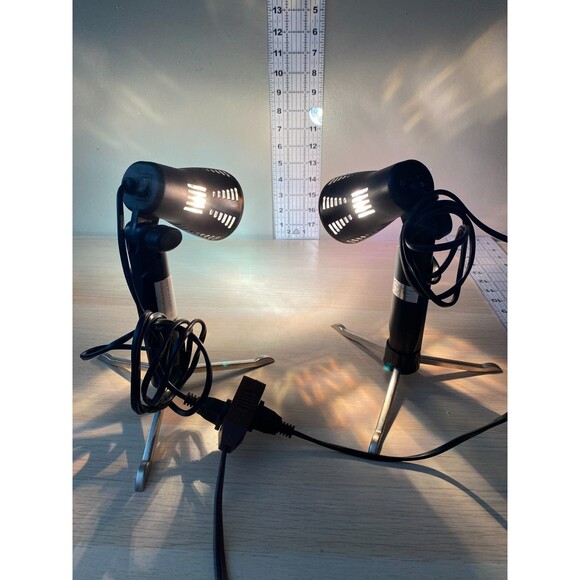 Pair 5500K LED Photo Light Lamps Portable Tabletop Studio Lighting Kit - Picture 1 of 5